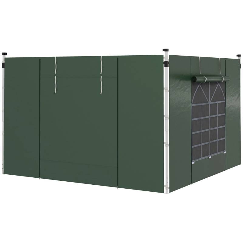Outsunny Vordach-Seitenwände Polyester  Seitenwand mit Fenster 295B x 195H cm von Outsunny