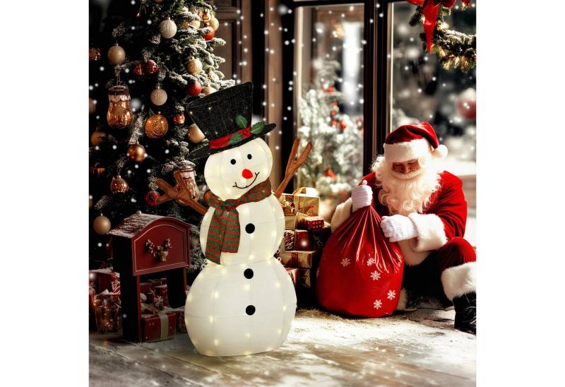 Outsunny Weihnachtsfigur mit 75 LEDs (Weihnachtsdekoration, 1 St., Schneemann-Außendekoration), Wasserfest, Mehrfarbig von Outsunny