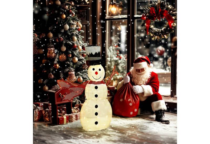 Outsunny Weihnachtsfigur mit 78 LEDs (Weihnachtsdekoration, 1 St., Schneemann-Außendekoration), Wasserfest, Weiß von Outsunny