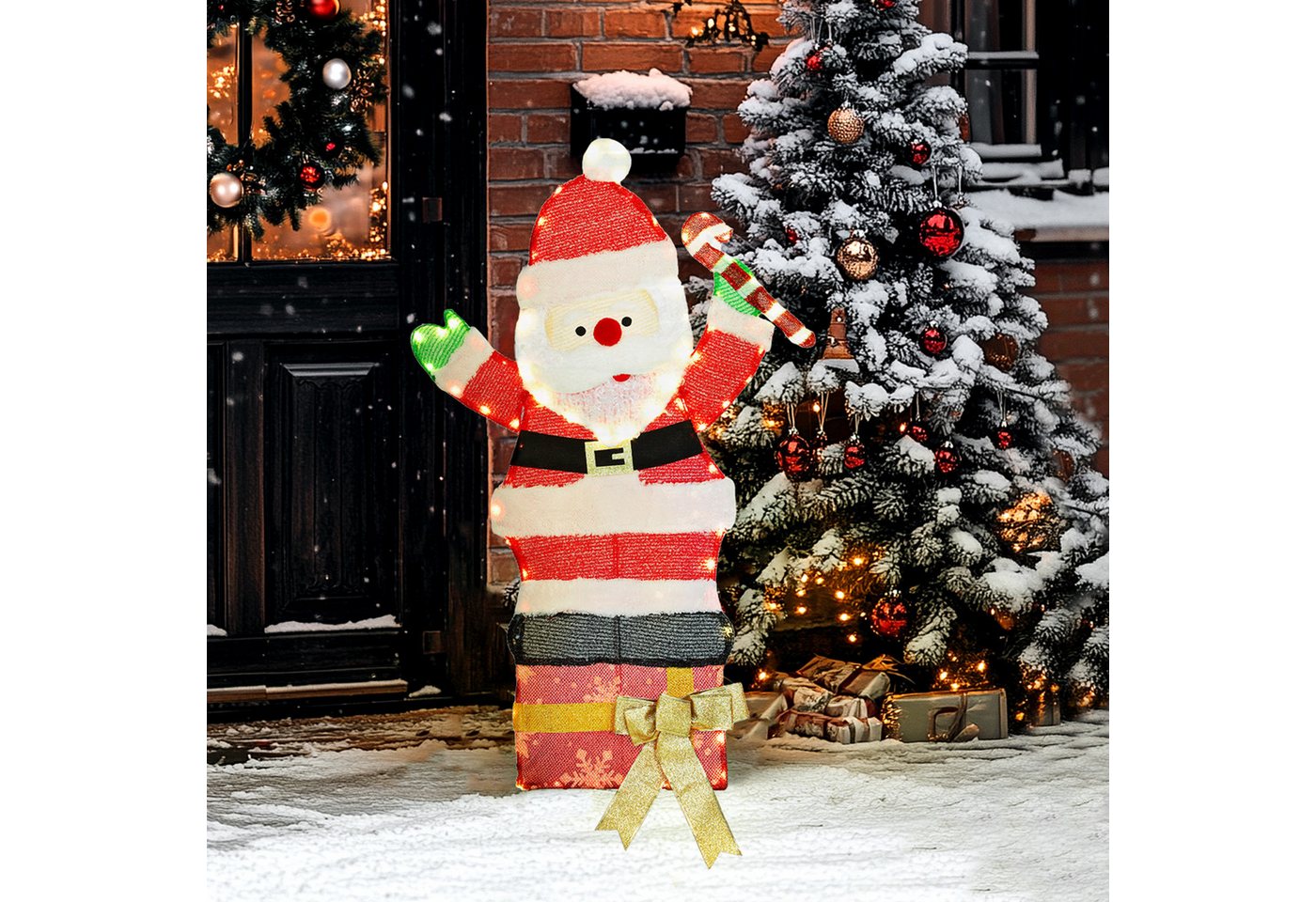 Outsunny Weihnachtsfigur mit 97 LEDs (Weihnachtsdekoration, 1 St., Weihnachtsdeko mit Beleuchtung), Wasserfest, Mehrfarbig von Outsunny