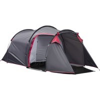 Outsunny Zelt für 2-3 Personen 190T Tunnelzelt Campingzelt mit Heringen Glasfaser Polyester Grau 426 x 206 x 154 cm von Outsunny