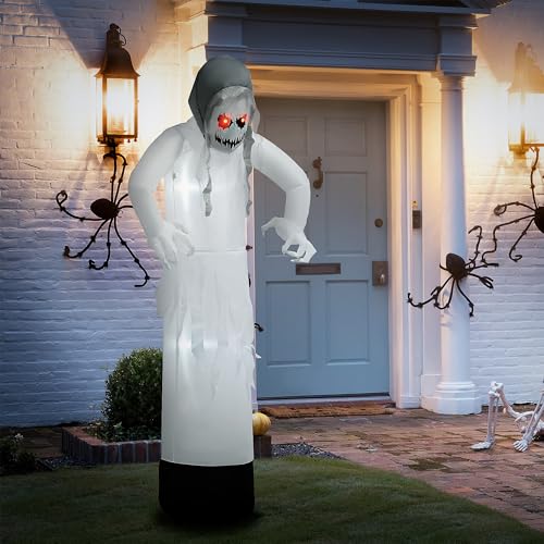 Outsuuny Geisterhexe mit roten Augen aufblasbar Halloween Hexen Deko für den Innen und Außenbereich mit LED-Lichtern 77 x 47 x 180 cm Weiß Outsuuny Geisterhexe mit roten Augen aufblasbar Halloween Hexen Deko für den Innen und Außenbereich mit LED-Lichtern 77 x 47 x 180 cm Weiß von Outsunny
