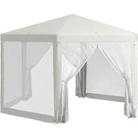 Pavillon 4x3m Sechseckig Wasserabweisend Stabil Winterfest Pavillon mit Moskitonetz Partyzelt Gartenzelt mit 6 Seitenteilen Gartenpavillon für von Outsunny