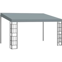 Pergola 4 x 3 m Gartenpavillon Pavillon Überdachung Zelt Metall Polyester Grau Pergola 4 x 3 m Gartenpavillon Pavillon Überdachung Zelt Metall Polyester Grau von Outsunny