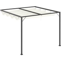 Pergola Pavillon 3 x 3 m Gartenpavillon BBQ-Pavillon mit Stoffdach Terassenüberdach wetterfest Wand Anbau Metall Polyester Cremeweiß - Cremeweiß von Outsunny