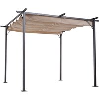 Pergola Pavillon 3 x 3 m Terrassenüberdachung mit Schiebedach Alu von Outsunny