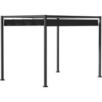 Pergola Pavillon Terrassenüberdachung mit Schiebedach Polyester Schwarz 298 x 213 x 222 cm von Outsunny