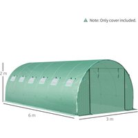 Polyethylenfolie 6x3x2m Ersatzfolie mit 12 Fenster für Folientunnel von Outsunny