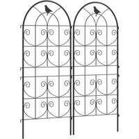 Rankgitter Metall 2er Set zum Stecken rostfrei Rankhilfe mit Vogeldesign für Kletterpflanzen 50x120 cm Spalier für Zimmerpflanzen Pflanzenspalier für von Outsunny