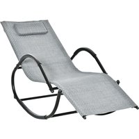 Schaukelstuhl mit Kopfkissen Gartenliege Schwungliege bis 160 kg belastbar Grau 61 x 160 x 79 cm Schaukelstuhl mit Kopfkissen Gartenliege Schwungliege bis 160 kg belastbar Grau 61 x 160 x 79 cm von Outsunny