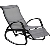Schaukelstuhl Schaukelliege mit Rückenlehne bis 160 kg belastbar Texteline Grau 90 x 64 x 96,5 cm von Outsunny