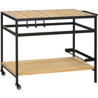 Servierwagen, Barbecue Trolley mit 2 Regalen Haken für Garten, Balkon Servierwagen, Barbecue Trolley mit 2 Regalen Haken für Garten, Balkon von Outsunny
