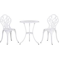 Sitzgruppe 3-teilige Essgruppe Gartenmöbel-Set 1 Tisch+2 Stühle Weiß Ø60 x 67H cm Sitzgruppe 3-teilige Essgruppe Gartenmöbel-Set 1 Tisch+2 Stühle Weiß Ø60 x 67H cm von Outsunny