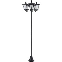 Solar Gartenlaterne mit 3 flammig Laterne Solarlaterne Wegleuchte mit led 120 Lumen IP44 201 Edelstahl Schwarz 51,5 x 47 x 182,5 cm - Schwarz von Outsunny