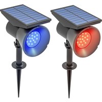 Solarleuchten 2 Stück Solarlampen Solar Gartenleuchte mit 2 Lichtfarben von Outsunny