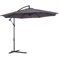 Sonnenschirm Regenschirm abnehmbar Ampelschirm Kurbelschirm Grau von Outsunny