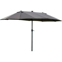 Sonnenschirm mit LED Doppelsonnenschirm 440 x 260 cm Gartenschirm Grau Sonnenschirm mit LED Doppelsonnenschirm 440 x 260 cm Gartenschirm Grau von Outsunny