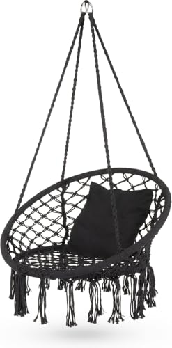 Outtec Hängesessel XXL Luna, zum Aufhängen Boho - bis 150kg Belastbar - für Draußen und Drinnen Geeignet – Hängeschaukel - Indoor & Outdoor - Hängekorb Camping - für Garten – Terrasse von Outtec