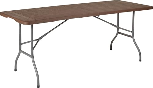 Outtec Klapptisch, 180x70 cm, Holzoptik, HDPE-Tischplatte, Secure Lock System, Klappbarer Gartentisch mit Mängeln von Outtec