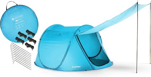 Outtec Strandmuschel UV Schutz 50, Pop Up, Leicht zu Tragen Strandzelt, Koffertauglich, Strand Windschutz und Sonnenschutz Strand, Sonnenzelt, Gartenmuschel (türkis) von Outtec