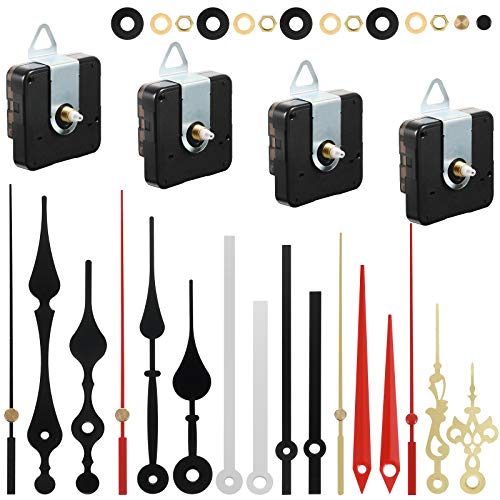 4 Stücke Quarz DIY Wanduhr Uhrwerk Mechanismus Batteriebetriebener Uhrmotor Kit mit 6 Zeigern (13 mm) von Outus