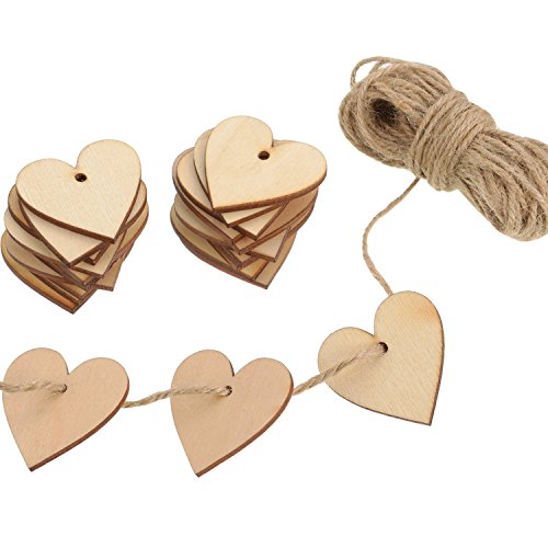 Outus 100 Stück Holz Herz Verzierungen Holz Herz 40 mm mit 10 m Natural Twine für Hochzeit DIY Kunst Handwerk Karte Machen Dekoration Valentinstag Outus 100 Stück Holz Herz Verzierungen Holz Herz 40 mm mit 10 m Natural Twine für Hochzeit DIY Kunst Handwerk Karte Machen Dekoration Valentinstag von Outus