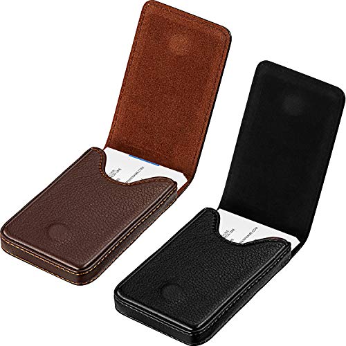 Outus 2 Stücke Visitenkartenetui, Flip Stil PU Leder Visitenkartenetui Tasche Business Name Karten Visitenkarten Halter mit Magnet Verschluss Kreditkartenetui/Brieftasche (Schwarz und Kaffee) von Outus
