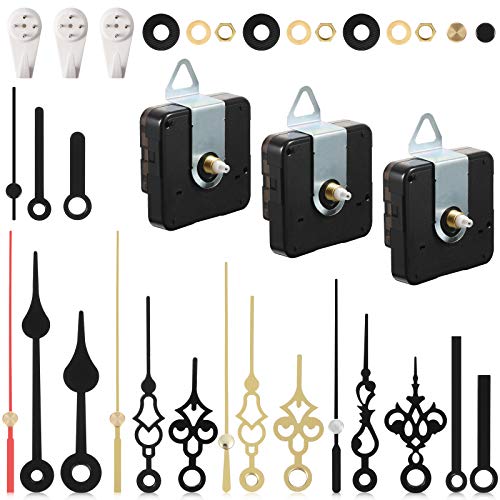 Outus 3 Stücke Nicht Tickender Quarz Uhrwerk Mechanismus mit 6 Sets von Kurzzeiger Batteriebetriebenen Uhrmotor Kits für DIY Reparatur Ersatz (0.5 inch/13 mm) von Outus