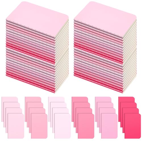 Outus 36 Pcs Pocket Notebook Mini Journal 2.5" x 4" Kraft Paper Mini Notepad Bulk Softcover Pocket Notepad Memo Diary Subject Notebooks for Student Traveler School(Pink, Blank Cover) von Outus