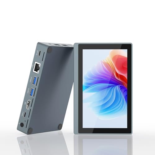 OuuOee Mini PC Win 11 Pro, Celeron N5095 Windows Tablet mit Lüfter, 8GB DDR4, 256GB ROM, EMMC 4K60Hz Mini Desktop mit Bildschirm, Micro PC 4K 60Hz Triple Display (8/256GB) von OuuOee