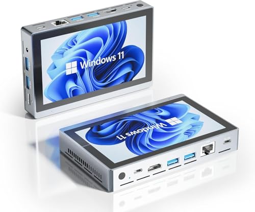Mini PC Win 11 Pro, Celeron N5095 Micro Computer mit Lüfter, 8GB DDR4, 128GB ROM EMMC Mini Desktop mit Bildschirm, Micro PC 4K 60Hz Triple Display, Kleiner Gaming Computer WiFi 5.0 BT 5.2 von OuuOee