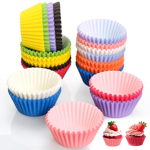 Muffinförmchen Papier, 500 Stück Mini Muffins Papierförmchen, Muffinform Papier mit 10 Farben, Cupcake Förmchen, Mini Muffin Deko Förmchen für Party, Geburtstag, Hochzeit, Backen, Dessert von Ouxayapl