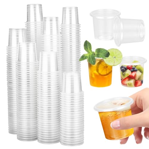 Ouxayapl 300 Stück Schnapsgläser Plastik, Schnapsbecher Plastik 2cl /20 ml, Wiederverwendbareaus Plastikbecher, BPA-frei Shot Becher für Verkostung, Partys von Ouxayapl