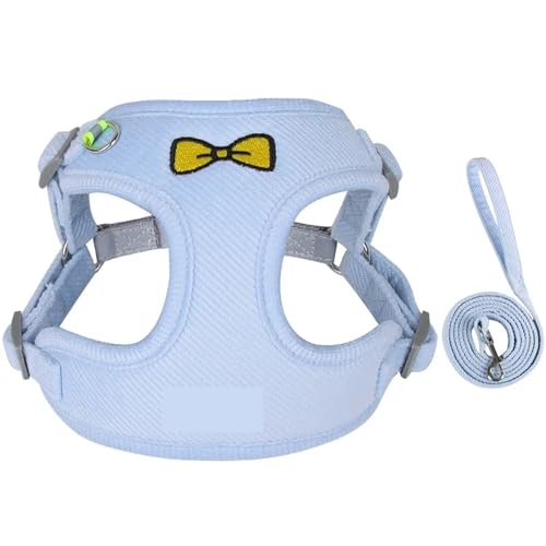 Haustier Hundegeschirr Reflektierende Verstellbare Atmungsaktive Weste Polyester Mesh Geschirre Brustgurt for Hunde Katzenhalsband Hundezubehör(Blue,S) von Ouxk