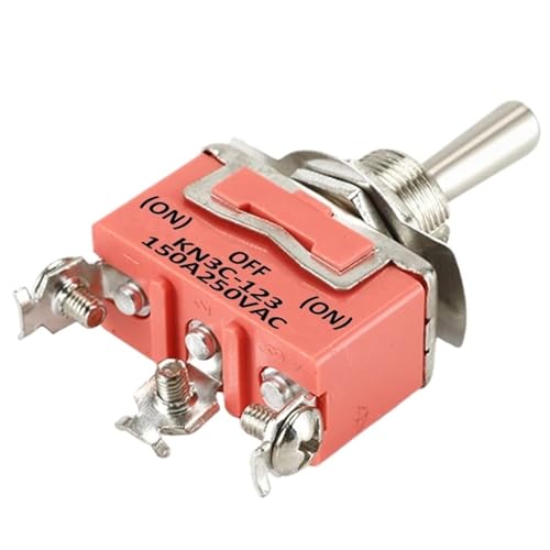 M12 KN3C-123 (EIN)-AUS-(EIN) Momentary Funktion Wippschalter 15A250VAC SPST Metall Kippschalter Mit 3Pin Schraube Terminal((ON)-OFF-(ON) 3Pin) von Ouxk