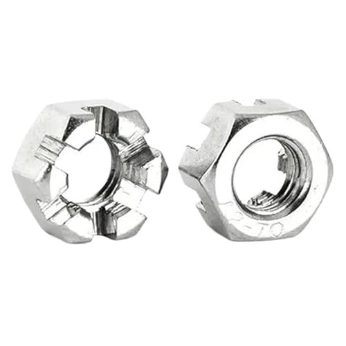 M6-M16 Sechskant-Schlitz-Dünnmuttern 304 Edelstahl Sechskantmutter Schlitzmutter(M16-2pcs) von Ouxk