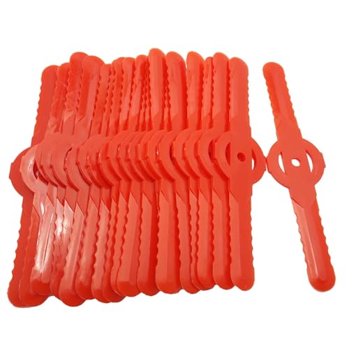 Ouxk 20 Teile/los Freischneiderklinge Kunststoff Grasschneider Kopf Klingen Elektrische Rasenmäher Garten Freischneider Ersatzteile(Red) von Ouxk