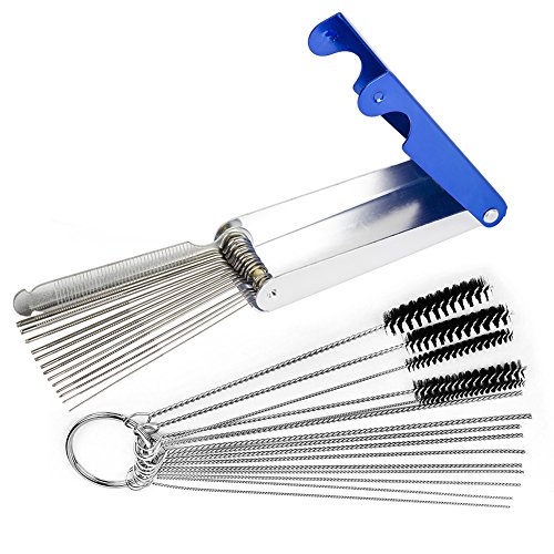 Jet-Reinigungswerkzeug von Ouyfilterscarburetor,14 Draht Set Taschenlampe Spitze mit Vergaser Nylon Tube Bürste Reinigung Set für ATV Moped Welder Motorrad Vergaser von OuyFilters