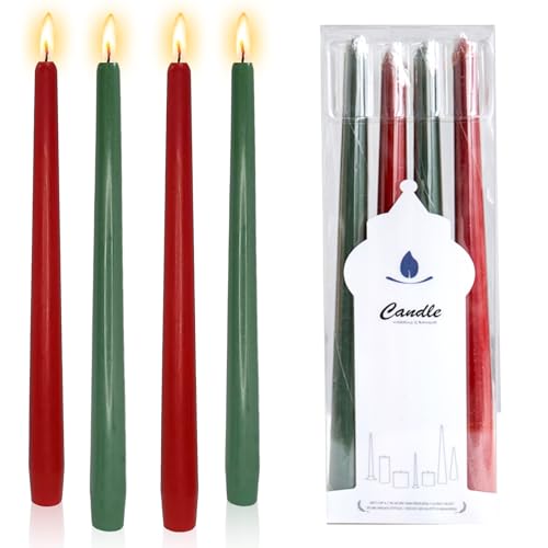 Ovaletta 4 Stück Weihnachten Stabkerzen, Rot und Grün Spitzkerzen, Lange Kerzen, Rot Kerzen, Stabkerzen Grün, für Hochzeit, Geburtstag, Höhe 25 cm, Durchmesser 2,2 cm, Brenndauer ca. 8 Stunden Ovaletta 4 Stück Weihnachten Stabkerzen, Rot und Grün Spitzkerzen, Lange Kerzen, Rot Kerzen, Stabkerzen Grün, für Hochzeit, Geburtstag, Höhe 25 cm, Durchmesser 2,2 cm, Brenndauer ca. 8 Stunden von Ovaletta