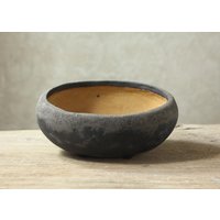 Ovaler Topf Mit Schwarzer Glasur Grauem Schimmer. Größe 20 cm | Breite X 11 - 6, 5 | Höhe von OvaloArte