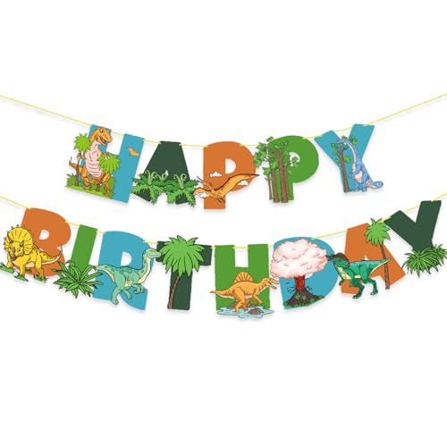 Ovanda Dinosaurier Geburtstag Dekoration Banner,Dino Happy Birthday Girlande,Dinosaurier Happy Birthday Banner,Grün Dschungel Deko Kindergeburtstag,Dino Party Girland für Kinder Junge Geburtstag Party Ovanda Dinosaurier Geburtstag Dekoration Banner,Dino Happy Birthday Girlande,Dinosaurier Happy Birthday Banner,Grün Dschungel Deko Kindergeburtstag,Dino Party Girland für Kinder Junge Geburtstag Party von Ovanda