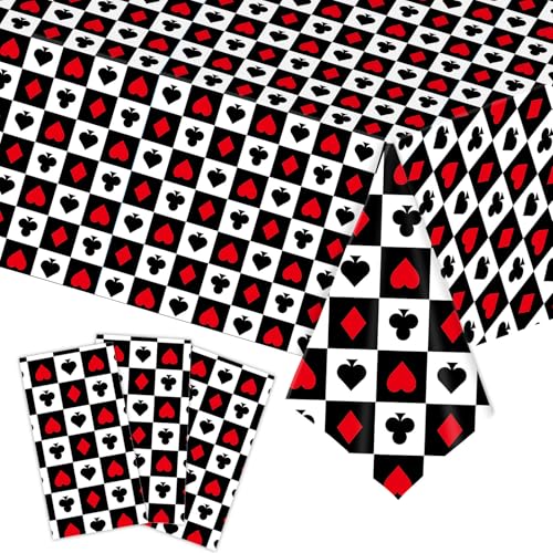 Ovanda Poker Tischdecke, 274 x 137 cm Casino Tischdecken, Rechteckige Casino Thema Tischdecke,Pokertisch Abdeckung,Poker Party Geschirr,Spielkarte Party Tischläufer,Kunststoff Tischläufer,für Picknick Ovanda Poker Tischdecke, 274 x 137 cm Casino Tischdecken, Rechteckige Casino Thema Tischdecke,Pokertisch Abdeckung,Poker Party Geschirr,Spielkarte Party Tischläufer,Kunststoff Tischläufer,für Picknick von Ovanda