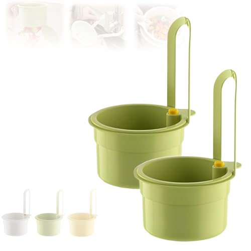 Abtropfbehälter Spüle, Essensreste Sieb SpüLbecken, Abnehmbar Spülbecken Sieb zum Aufhängen für Essensreste, Obst, Gemüse & Küchenutensilien, Obstsieb zum Aufhängen am Wasserhahn (2 Grün) von Oveallgo