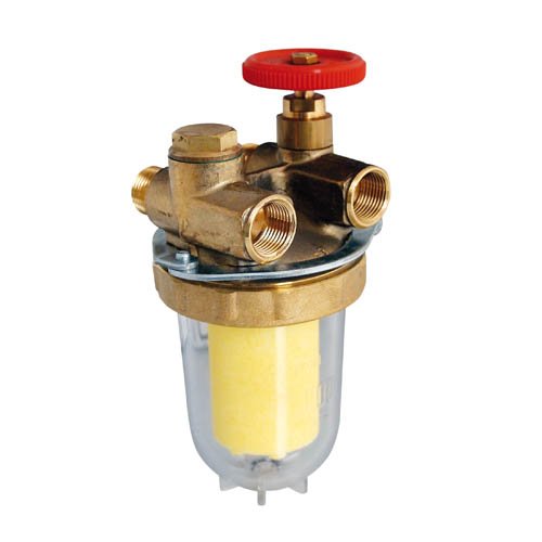 Oventrop Heizölfilter Zweistrang Oilpur mit Absperrventil 3/8" IG x 3/8" AG von OVENTROP