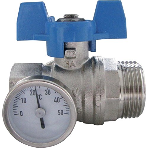 OV Kugelhahn, blauer Griff m.Thermometer, 1IG x 1AG, flachdicht. OV Kugelhahn, blauer Griff m.Thermometer, 1IG x 1AG, flachdicht. von Oventrop
