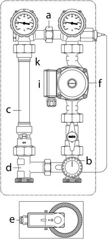 Oventrop Kessel-Anbindesystem Regumat F-180 DN 25 ohne Pumpe von Oventrop