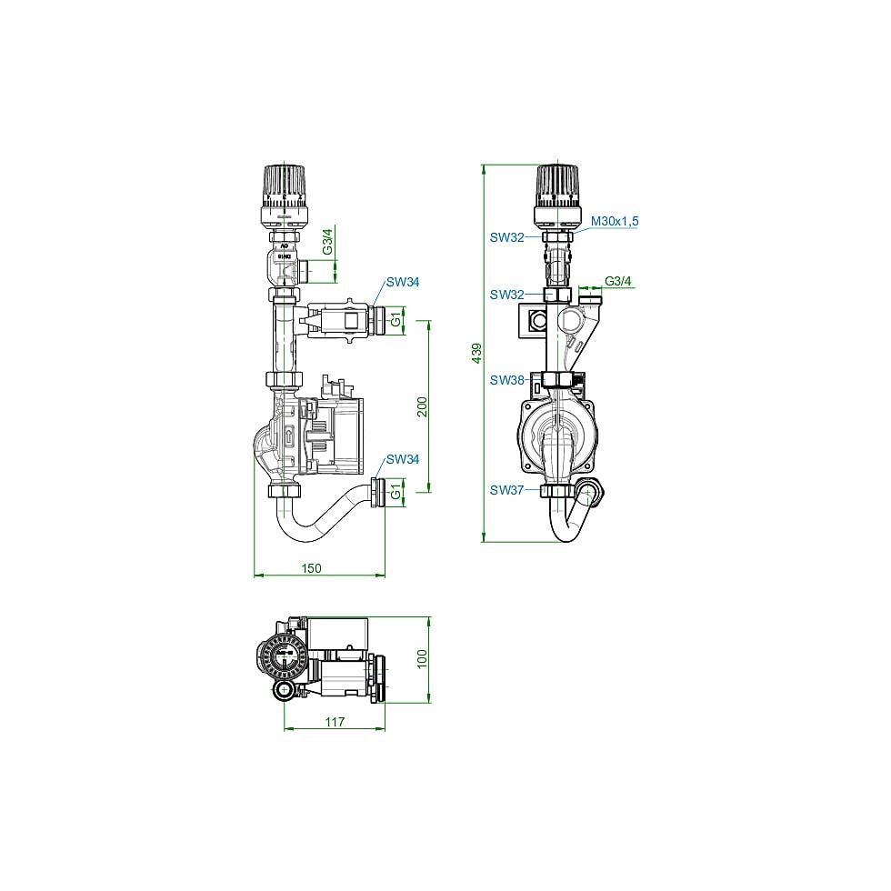 Oventrop Vorlauftemperatur-Regelmodul für FBH für Regudis W-HTE (Pumpe Grundfos) 1344552 von Oventrop