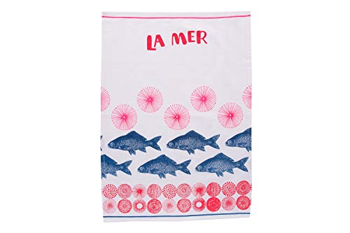 Overbeck and Friends Geschirrtuch La Mer Blau 50 x 70 cm Küchenhandtuch von Overbeck and Friends