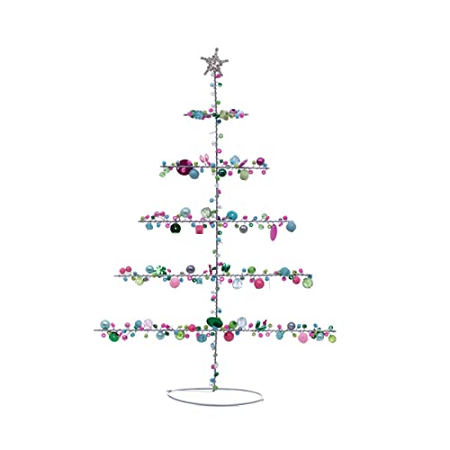 Overbeck and Friends - Dekorativer Kunstbaum Baum mit Perlen Dekoration, Metallfoliage, Weiß, Weihnachtsdekoration, Winter, Stand, Synthetisch, 1 Stück von Overbeck and Friends