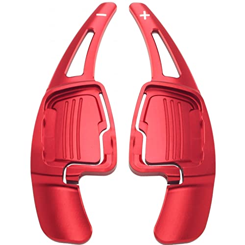 Overdrive-Racing Schaltwippen Verlängerung Kompatibel mit Audi A1 A3 S3 A4 S4 A5 S5 Q2 SQ2 Q3 Q5 SQ5 Q7 SQ7 Q8 SQ8 TT TTS DSG S-Tronic Alu Rot Typ-C Shift Paddles Shifter Extensions Lenkrad Schaltung von Overdrive-Racing